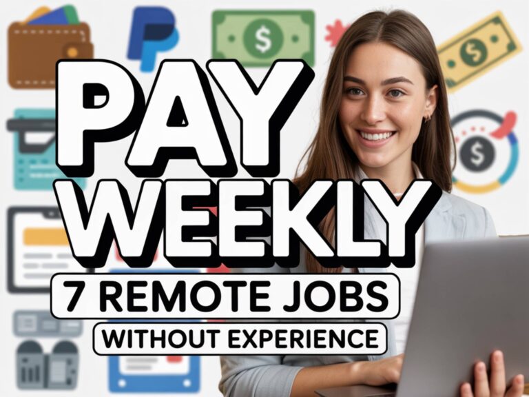 7 Remote Jobs Without Experience That Pay Weekly 💰📆