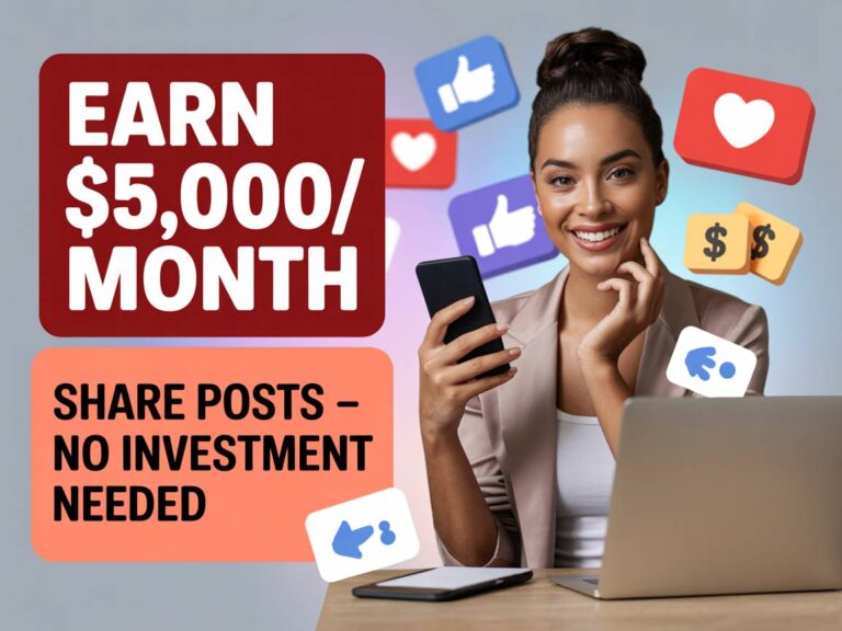 Earn $5,000 a Month Sharing Posts and Earn Money Online Without Investment