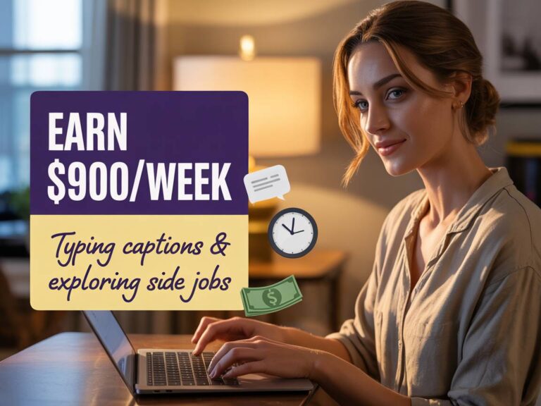 Earn $900 Weekly Typing Captions While Exploring Work From Home Side Jobs