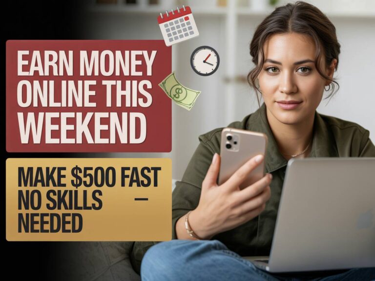 Earn Money Online This Weekend and Make $500 Fast Without Any Skills