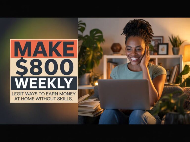 Make $800 Weekly Learning Legit Ways to Earn Money at Home Without Skills